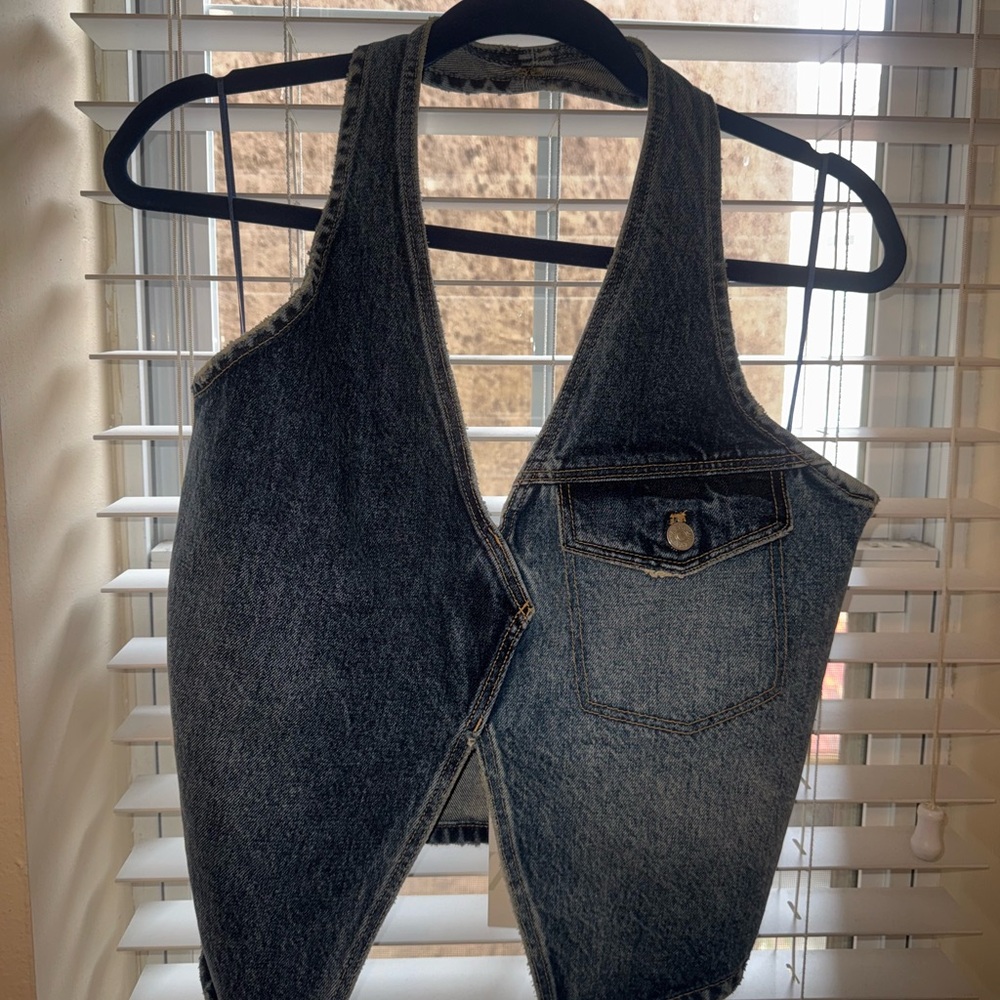 Zara Dark Blue Denim top